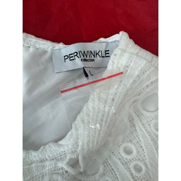 Fairy Scalloped Lace Shirt Bell Sleeves Vintage-Inspired Cottagecore Large White - Picture 3 of 7